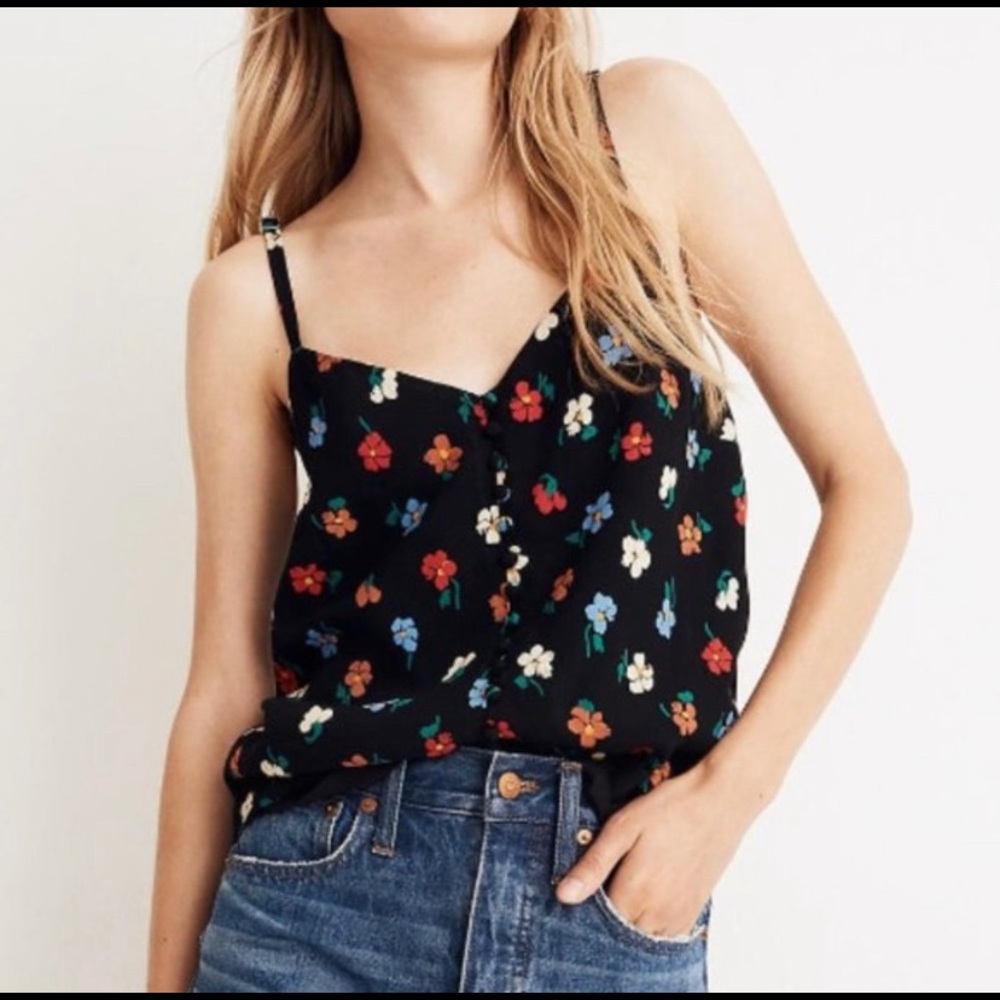 Madewell button down cami in pressed flowers